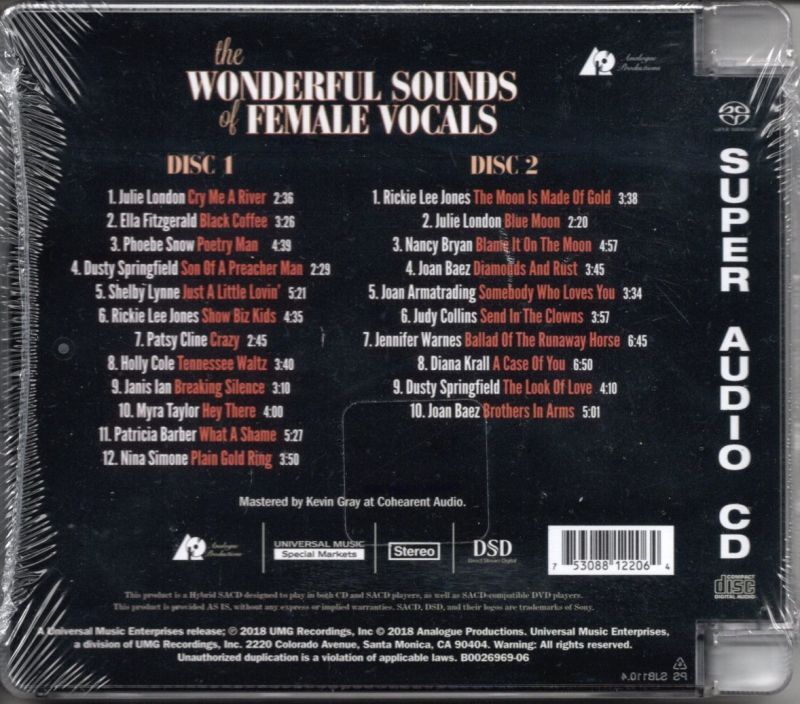 画像2: [新品SACD, 2枚組] 米Analogue Productions "Wonderful Sounds of Female Vocals"