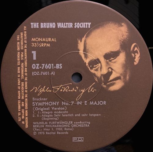 画像2: The Bruno Walter Society フルトヴェングラー＆BPO/ブルックナー 交響曲第7番